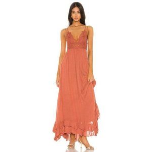 Free People Adella Crochet Lace Maxi Slip Dress. M